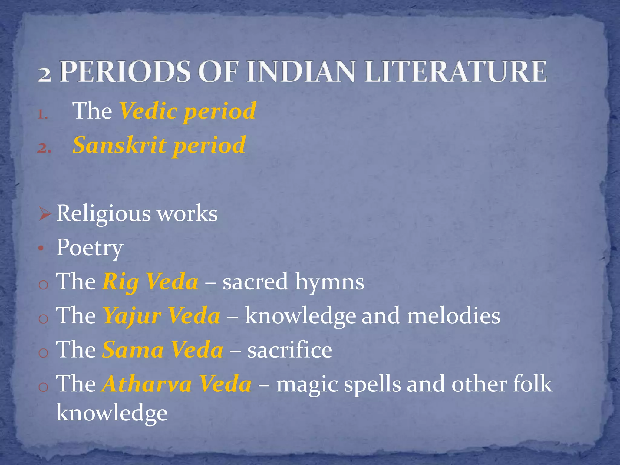 Hindu literature ppt | PPTX