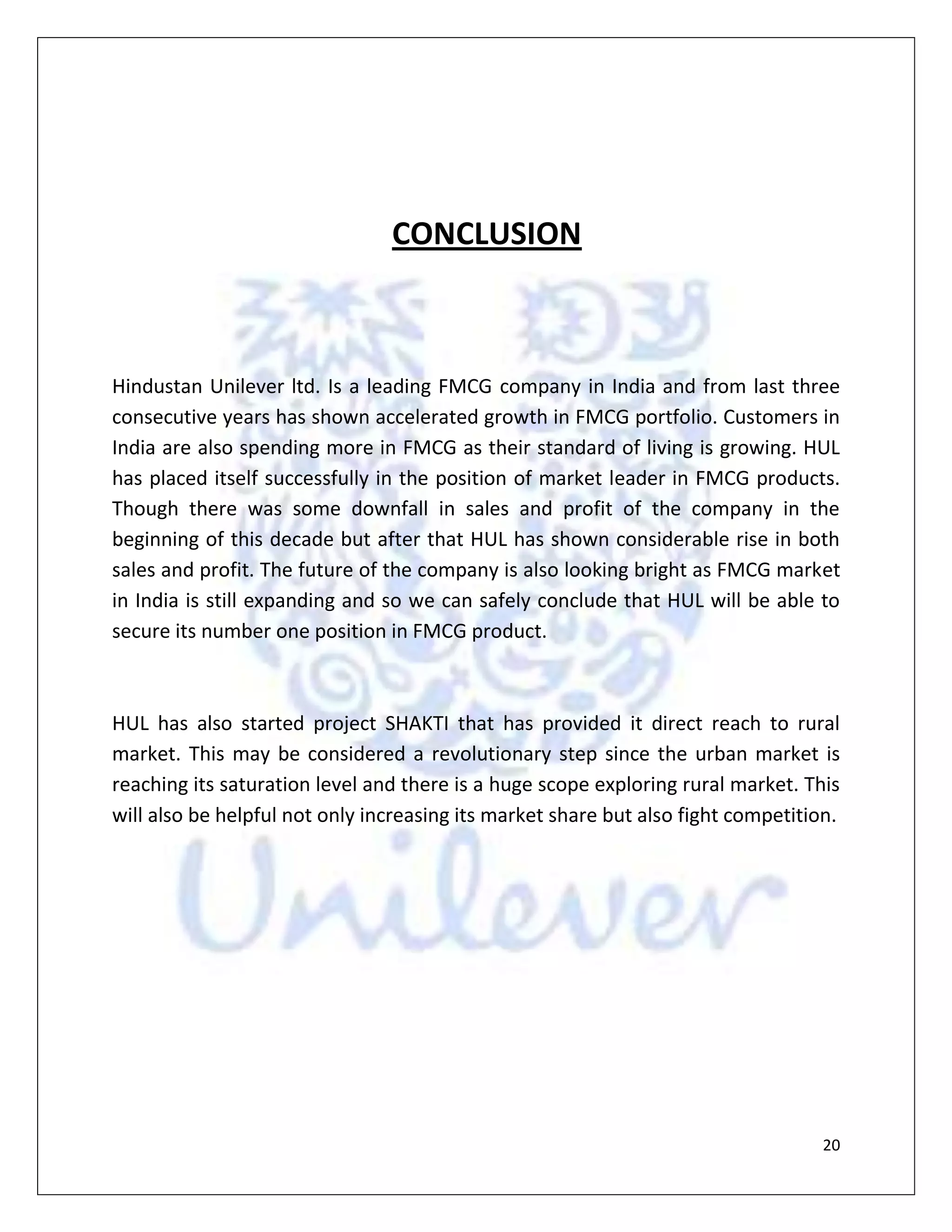HIndustan Unilever Project(Final)