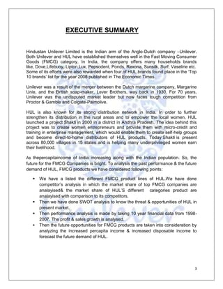 Then performance analysis is made by taking 10 year financial data from 1998-2007. The profit & sales growth is analysed. 