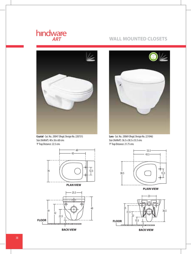 Hindware sanitaryware water closets (wc) catalogue PDF