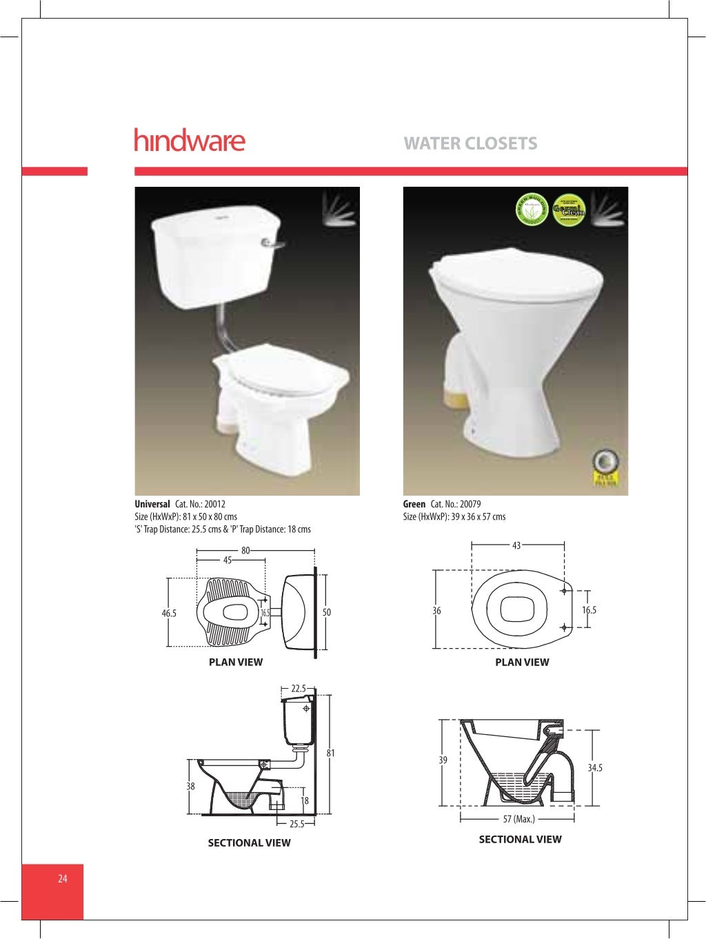 Hindware sanitaryware water closets (wc) catalogue