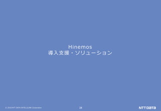 © 2018 NTT DATA INTELLILINK Corporation 24
Hinemos
導入支援・ソリューション
 