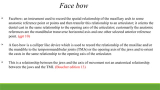 hinge axis and facebow in prosthodontics | PPTX
