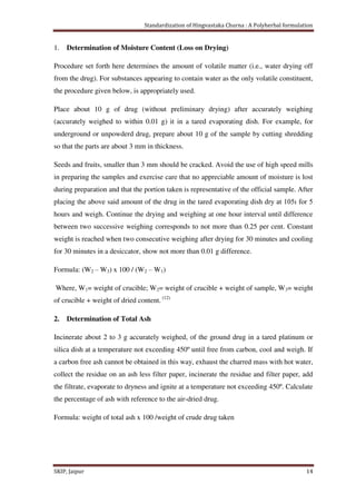 Standardization of Hingvastaka churna- A polyherbal formulation | PDF