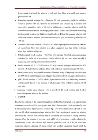 Standardization of Hingvastaka churna- A polyherbal formulation | PDF
