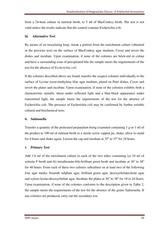 Standardization of Hingvastaka churna- A polyherbal formulation | PDF