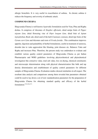 Standardization of Hingvastaka churna- A polyherbal formulation | PDF
