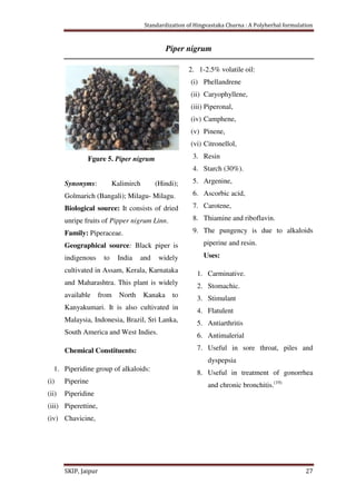 Standardization of Hingvastaka churna- A polyherbal formulation | PDF