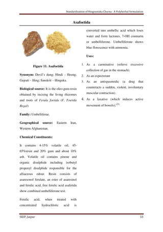 Standardization of Hingvastaka churna- A polyherbal formulation | PDF
