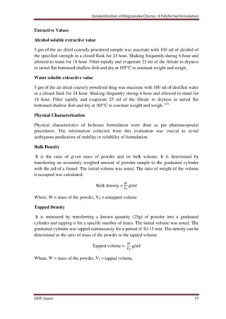 Standardization of Hingvastaka churna- A polyherbal formulation | PDF