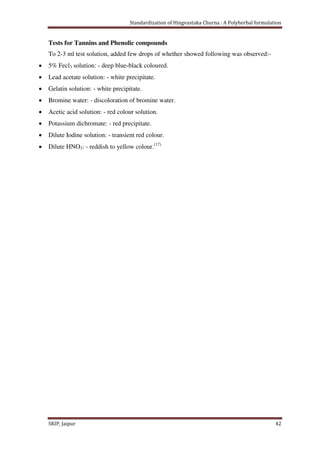 Standardization of Hingvastaka churna- A polyherbal formulation | PDF