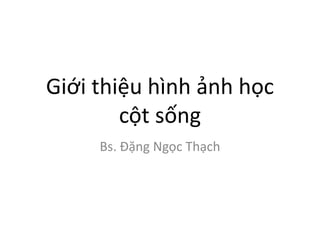 Giới thiệu hình ảnh học
cột sống
Bs. Đặng Ngọc Thạch
 