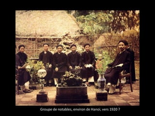 Groupe de notables, environ de Hanoi, vers 1920 ?
 