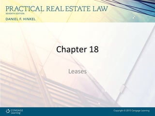 Chapter 18
Leases
 