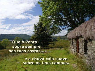 Que o vento
 sopre sempre
nas tuas costas…

       e a chuva caia suave
      sobre os teus campos.
 