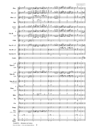 FUNARTE — Ministério da Cultura
Hinos do Brasil — Hino da Independência 2
	
	
	

	
	
	
	
	
	
	
	
	
	
	
	
	






	
–
–
DDD
DD
D
DDD
DD
D
D
D
D
D
DDD
DD
DD
D
D
D
DDD
DD
D
DD
D
DDD
DDD
DDD
DDD
Picc.
Fls. 1, 2
Obs. 1, 2
Fgt.
Cl. ED
(Req.)
1
2, 3
Cl.B.
Sxa. ED 1, 2
Sxt. BD 1, 2
Sax.bar. ED
Canto
1, 2
3, 4
1, 3
2, 4
Tpts. BD 4, 5
(* opcionais)
1
2, 3
Bdn.
Tb.
Cb.
Timp.
Tec.
(Xilo., bells)
Cx.
Pts.
Bmb.
Cls. BD
Tpas. F
Tpts. BD
Tbns.
G
4
 K
!
¤   
4
 K

!
¤


 

 


4




¤   
4
Ž 
!
®
4
 K
!
¤
  
4
  ¤   
4
 
¤ 





4
 
¤
  
4
  ¤ 
 
4
Ž 

!
®
4
Ž !
®
4
z
4
Ž 

!
®
4
Ž 
!
®
4
  ¤   
4
 
¤
  
4
Ž 

®
4
Ž
!
®
4
Ž 
!
®
4
Ž
!
®
4
Ž
!
®
4
Ž !
®
4
Ž 
!
®
4
® ¤   
4
Ž   ! ®
4 Ž ƒ ®
Ž  ®
         


 







 

 








     
   º
!
º
!
   
º
!
º
!
         
         




















º
!
º
!
         
ºº
! ºº
!
º!
º
!
z
º
º!
º
º
!
º
º!
º
º!
         
ºº!
º
º!
º
º
! º
º
!
º!
º!
º
º
! º
º
!
   

º! º!
º!
º
!
X
         
º

!
;
!
;
!
º º


¤
  





¤
  






¤








 


®


¤
  


¤
  

 
¤   
 
®
 
¤
  
  ®


®
z




®




®


¤   


®


 


®
 
®


 


®


®
 
®
  ®
 !
®


®
    ®
ƒ

ƒ

®
  ®
         
         
º
º
! º
º
!
º
º
! º
º
!
         
         







 
     
º!
º!
         
         º º
º!
º!
z
º
º
! º
º!
ºº!
º
º!
         
         
ºº
! º
º
!
º! º!
º
º
! º
º
!
º! º!
º!
º!
º
! º!
º º
z
º

!
;
!
;
!
º º
Q
Q
Q
Q
Q


* opção de repetíção somente
do canto, sem introdução.
Q
 !
Ž Ž
 
!
Ž
 




!
Ž  
 

!
Ž Ž
 !
Ž Ž
 !
Ž  
 !
Ž Ž

!
Ž Ž
 !
Ž
 


!
Ž Ž
 !
Ž Ž
® Ž  



!
Ž Ž


!
Ž Ž
 !
Ž  
 !
Ž Ž
 !
Ž Ž
 !
Ž Ž
 
!
Ž Ž
 !
Ž Ž

!
Ž Ž

!
Ž Ž
 
!
Ž Ž
 !
Ž Ž
!   ! Ž Ž
ƒ
!
ƒ
!
®
  ®
Hino da Independência PARTITURA.qxd 5/7/08 10:51 PM Page 2
 