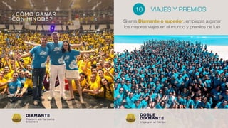 VIAJES Y PREMIOS10
Si eres Diamante o superior, empiezas a ganar
los mejores viajes en el mundo y premios de lujo
 
