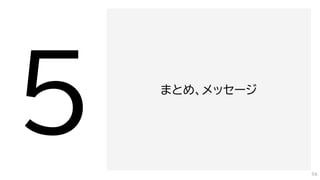 まとめ、メッセージ
56
 