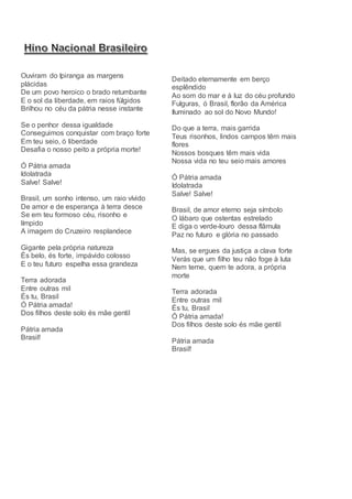 Hino nacional brasileiro letra | DOCX