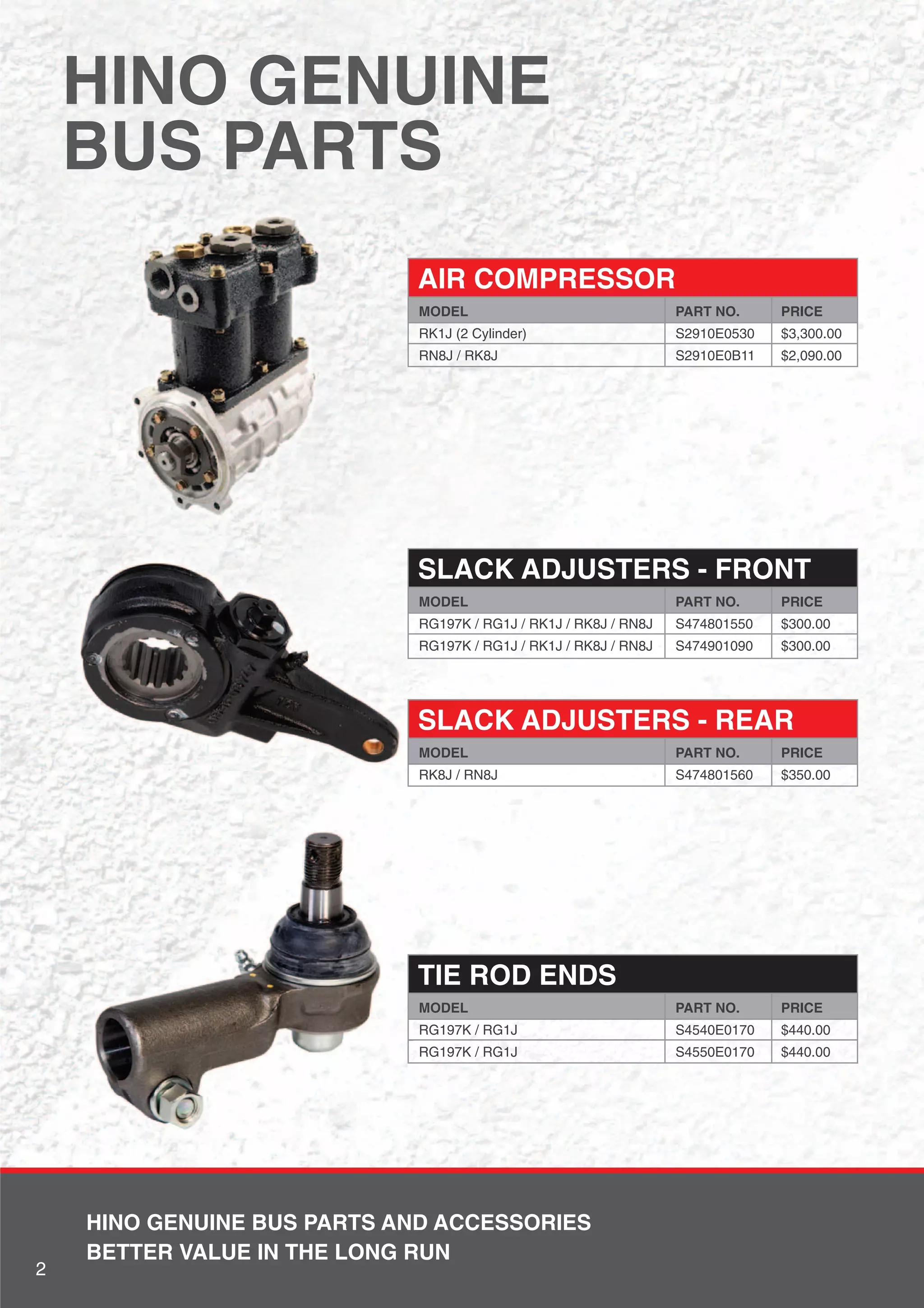 Hino Truck & Bus Parts Catalogue Q1 2015 PDF