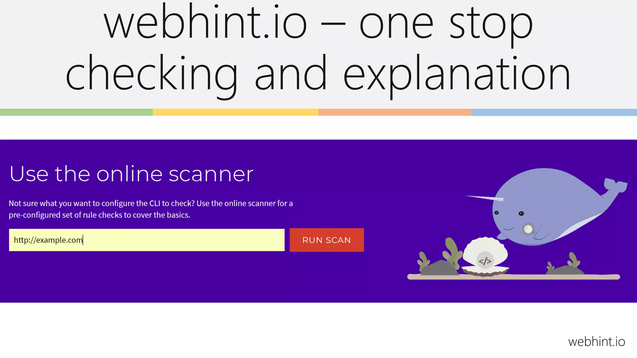 webhint.io – one stop
checking and explanation
webhint.io
 