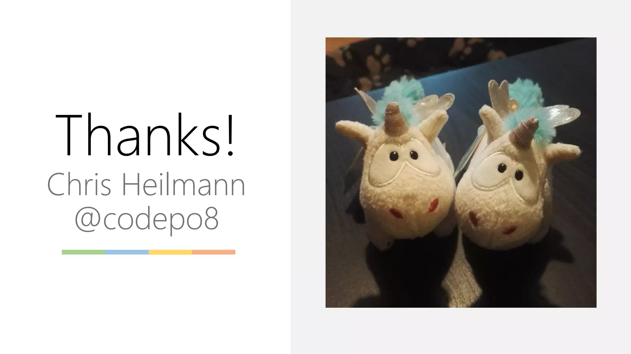Thanks!
Chris Heilmann
@codepo8
 