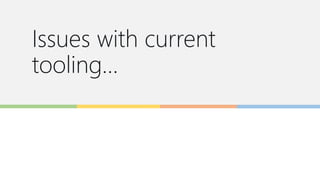 Issues with current
tooling…
 