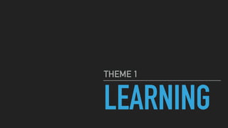 LEARNING
THEME 1
 