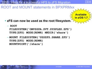 Hints for a successful hfs to zfs migration | PDF