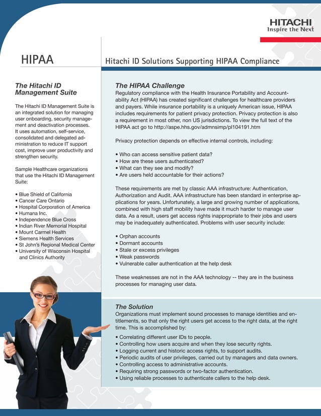 Gallery Detail: Hitachi Id Solutions Supporting Hipaa Compliance