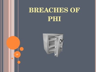 BREACHES OF PHI 