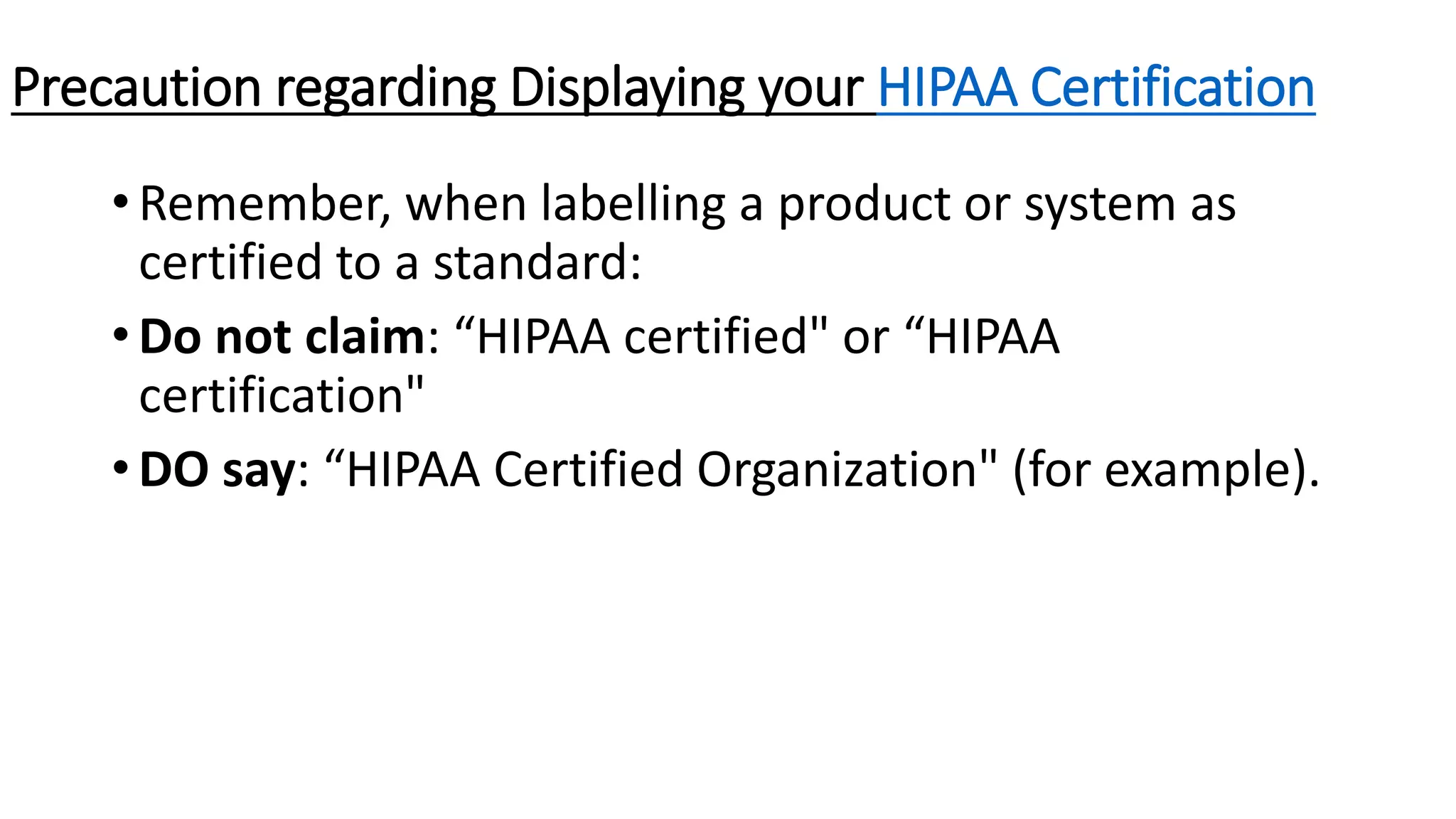 HIPAA Certification PPT HIPAA Certification PPT