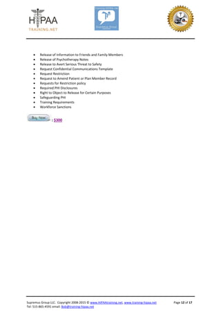HIPAA Compliance Template Suites | PDF