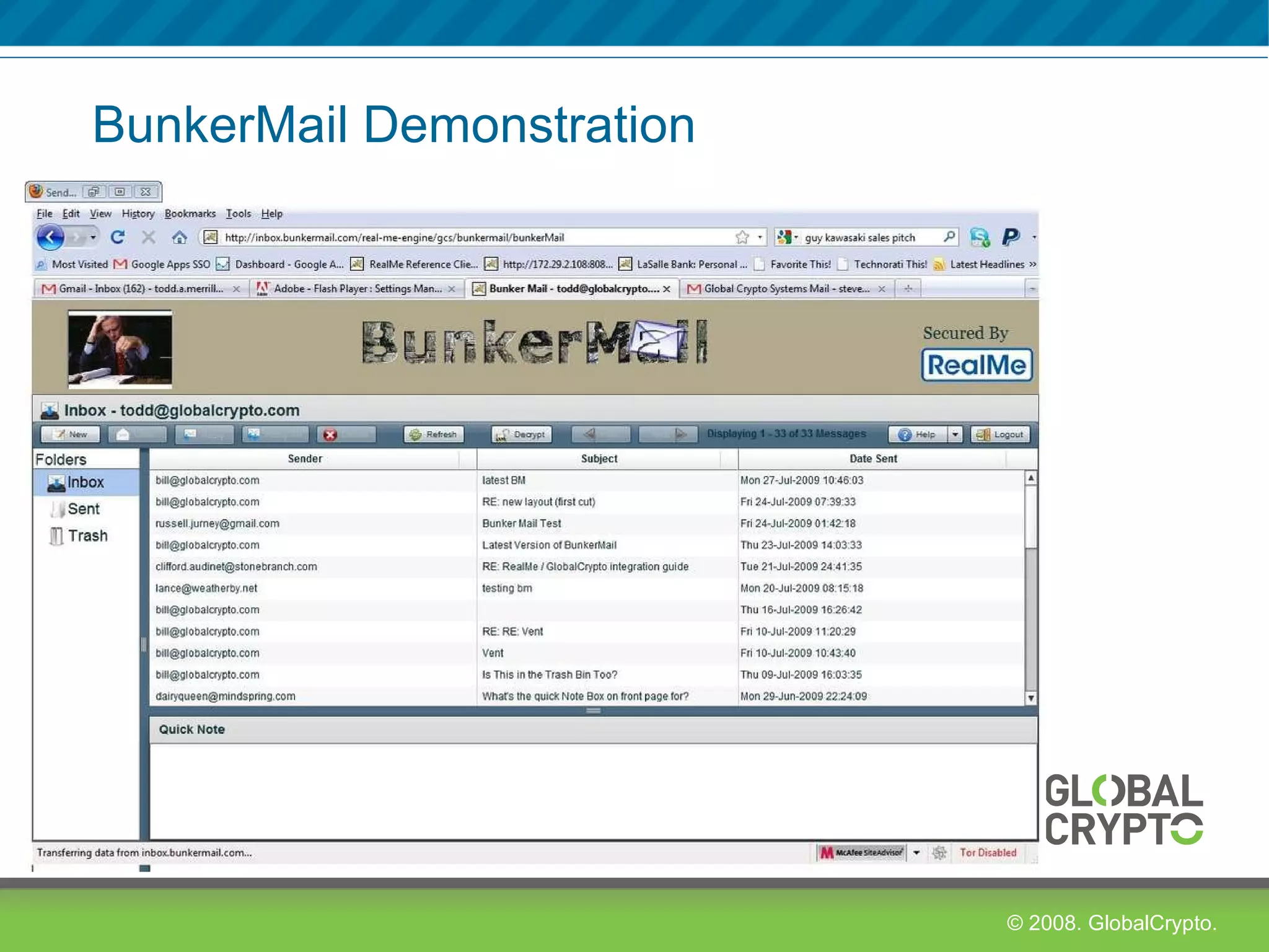 BunkerMail Demonstration 