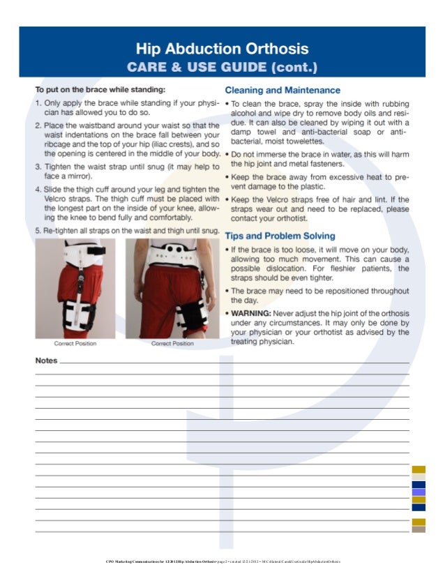 Hip Abduction Orthosis CARE AND USE GUIDE