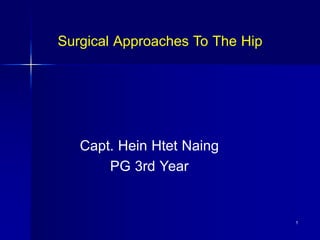 Surgical Approaches To The Hip
Capt. Hein Htet Naing
PG 3rd Year
1
 
