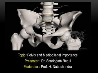 Topic :Pelvis and Medico legal importance
    Presenter : Dr. Soreingam Ragui
   Moderator : Prof. H. Nabachandra
 