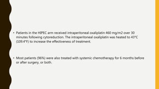 Hipec for metastatic colorectal cancers | PPTX