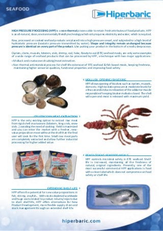 Í MOLLUSK OPENING/SHUCKING

CRUSTACEAN MEAT EXTRACTION U

Í READY-TO-EAT SEAFOOD MEALS

EXTENDING SHELF-LIFE U

 
