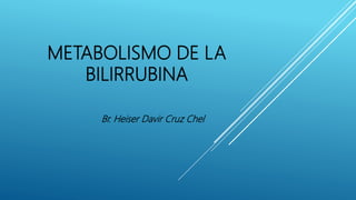 METABOLISMO DE LA
BILIRRUBINA
Br. Heiser Davir Cruz Chel
 