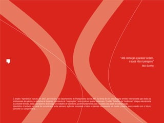 “Até começar a parecer ordem,
                                                                                                                                         o caos não é perigoso”
                                                                                                                                                            Max Gunther




O projeto “hiperbólico” nasceu em 2007, por iniciativa do Departamento de Planejamento da Rae,MP, na forma de um dossiê digital emitido internamente para todos os
profissionais da agência, na tentativa de fomentar o ambiente de “inspirações”, tanto criativas quanto comerciais. O então “Relatório de Tendências” chegou naturalmente
ao presente formato, dada a perspectiva de divulgar um trabalho de bastidores, porém fundamental para o sucesso das ações de comunicação.
Hiperbólico é também um canal de comunicação entre planners, agências, empresas e todos os demais interessados em manter presente essa conexão com o futuro.
Comente-o e compartilhe-o.
 