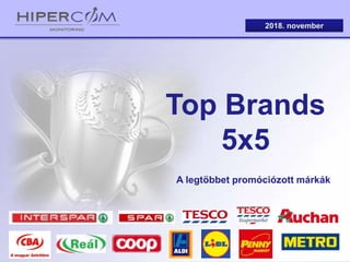 Top Brands
5x5
2018. november
A legtöbbet promóciózott márkák
 