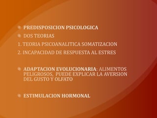 DISFUNCION DE VARIOS SISTEMAS Y ORGANOS.DEFINICIONVOMITO SEVERO Y PERSISTENTE1 A 6 HORASHASTA MAS DE 5 VECES AL DIACETONURIAPERDIDA DE PESODESHIDRATACION DESEQULIBRIO ELECTROLITICOHOSPITALIZACIONEXCLUIDO OTRAS CAUSAS