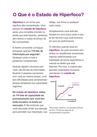 Aumente Sua Produtividade Acessando O Estado de HIPERFOCO | PDF