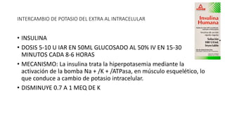 hiperkalemia, fisiologia,fiopatologia y tratamiento | PPTX
