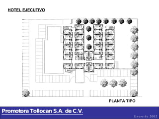 Promotora Tollocan S.A. de C.V. Enero de 2002 PLANTA TIPO HOTEL EJECUTIVO 