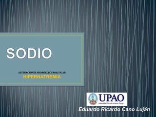 ALTERACIONES HIDROELECTROLITICAS:
HIPERNATREMIA
Eduardo Ricardo Cano Luján
 