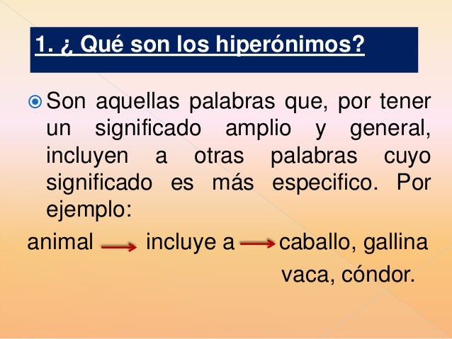 Resultado de imagen de hiperonimos"