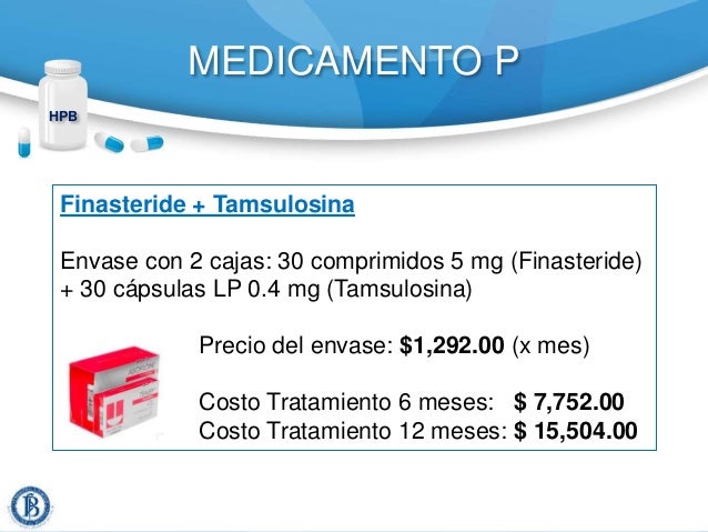 tamsulosina finasteride precio