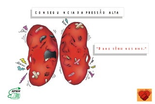 C O N SEQ U                                       N C IA D A P R E S S Ã O A LTA




                                                                                     “ D a n o s é rio n o s rin s .“




                    M IN IS T É R IO D A S A Ú D E
C o o r d e n a ç ã o d e D o e n ç a s C r ô n ic o - D e g e n e r a t iv a s
 